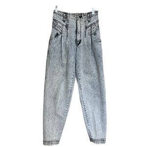 Jordache Vintage 80’s Acid Wash Cuff Blue Jeans Made in Hong Kong Size 9/10